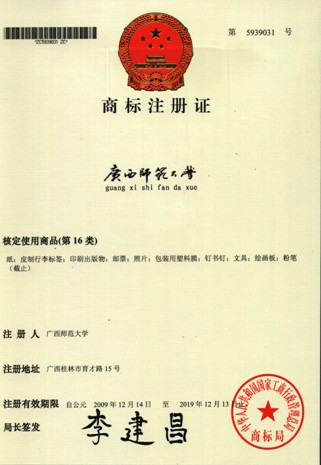 学校校名商标注册证