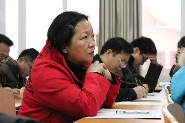 王枬书记在文学院听课 （郭雄翡 摄）