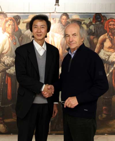 叶峰教授与法国著名画家皮埃尔·依沙河先生合影