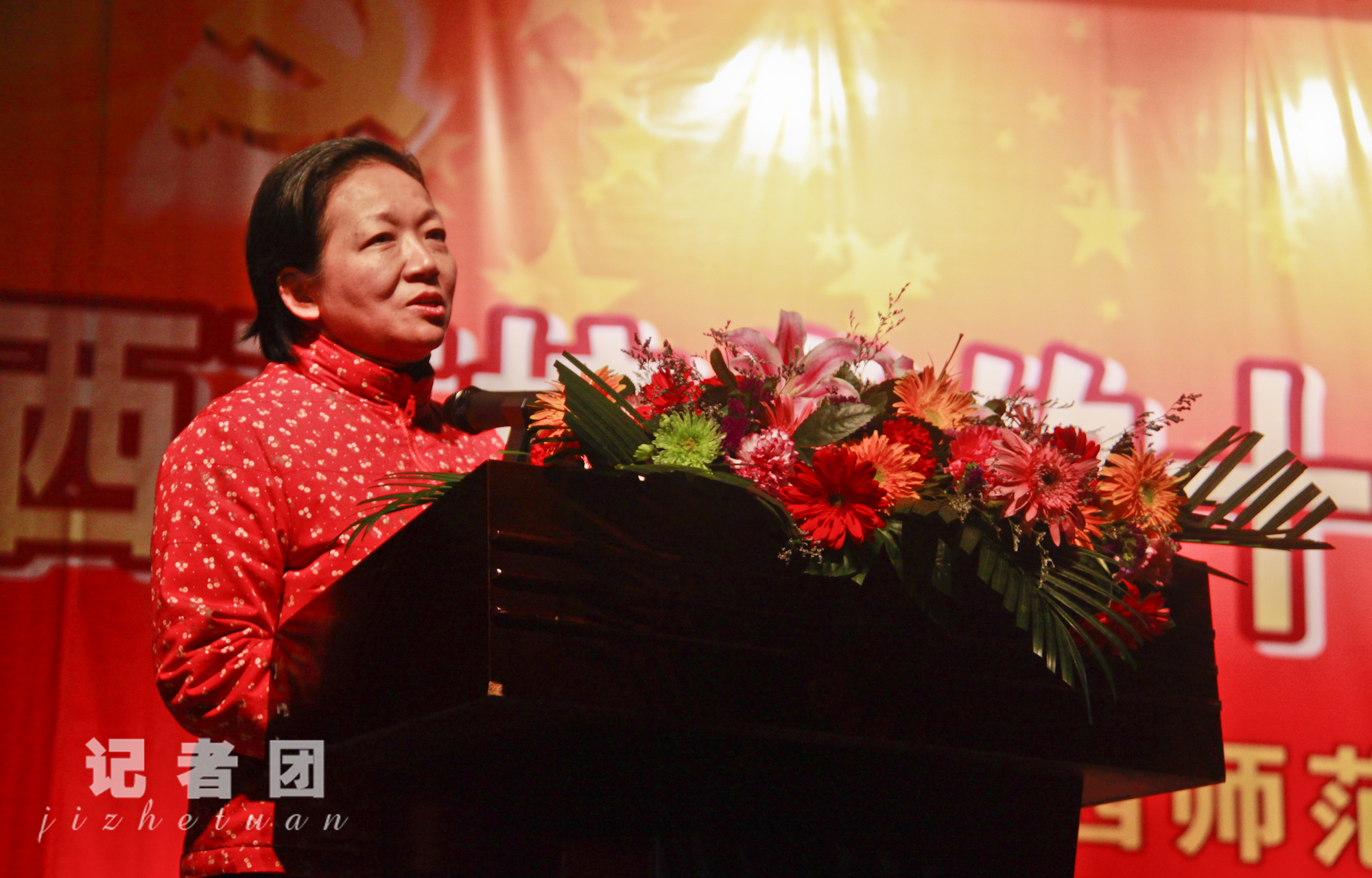 校党委书记王枬为师生党员作报告