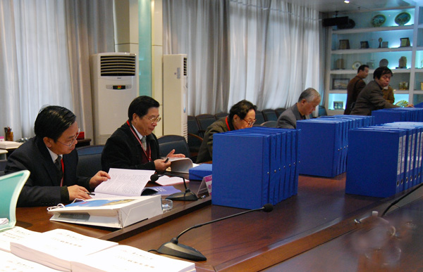 评估专家在审阅材料。