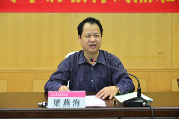 自治区党委组织部组织一处（基层办）副处长梁燕海讲话