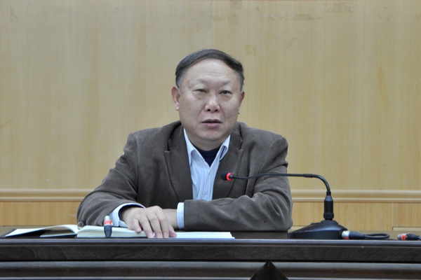 副厅级调研员刘健斌讲话,强调信息网络安全的重要性(李显杨 摄)