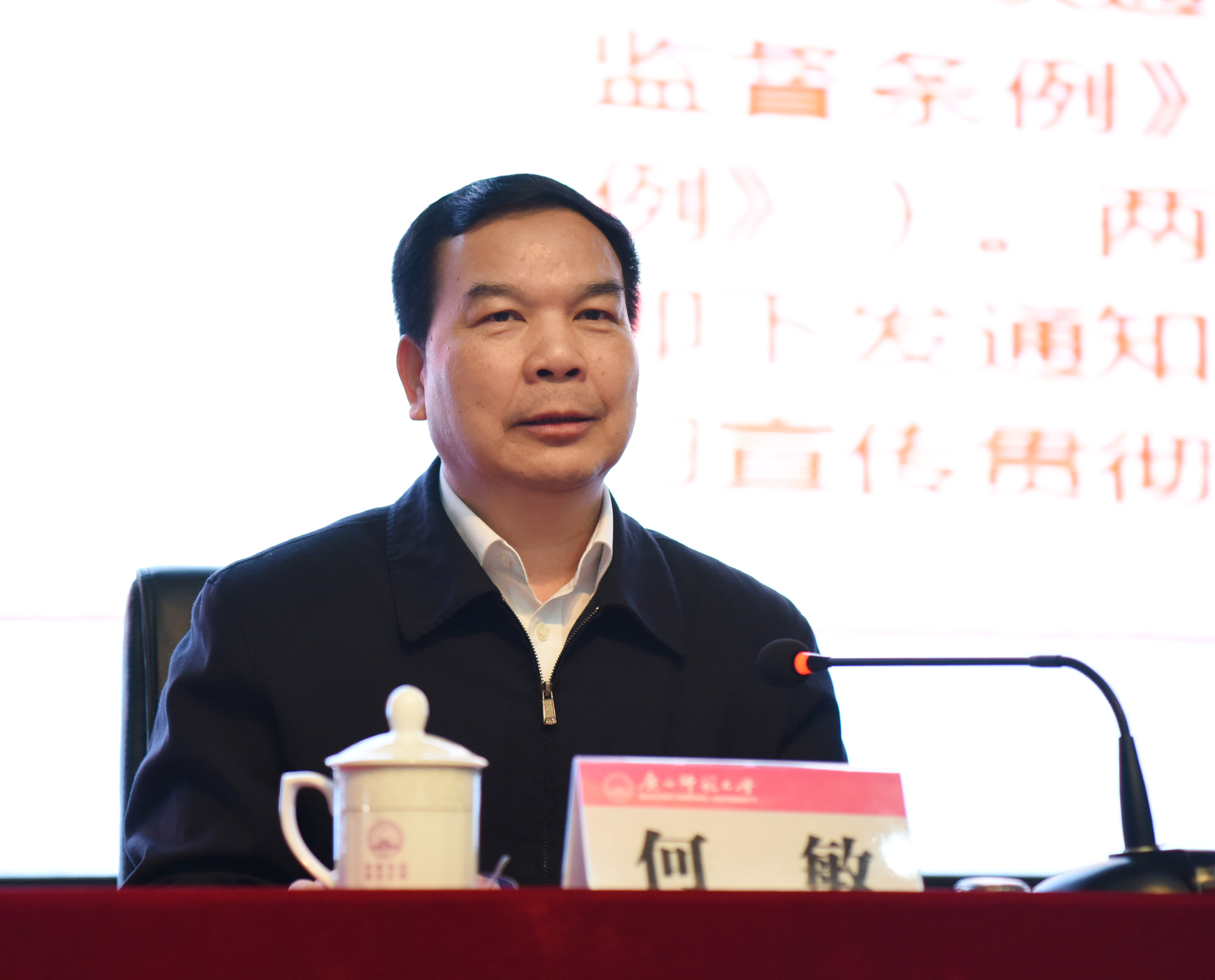 自治区学习贯彻“两部党内法规”宣讲团成员、自治区纪委副书记何敏做辅导报告.jpg