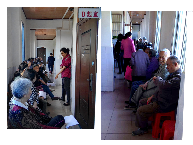 B超室外排队井然有序