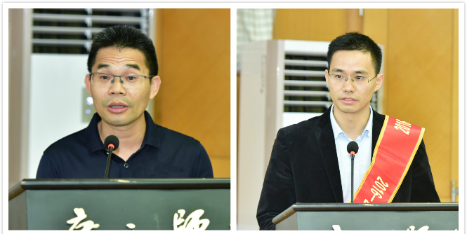 先进后盾单位代表校友总会秘书处（教育发展基金会）和先进个人代表杨士民发言.jpg