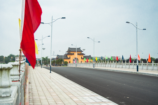 校门彩旗迎接运动员（大学生通讯社  蔡彬彬 奉偲铭/摄）