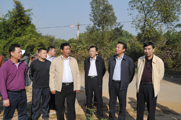 校领导与桂林市委、市政府，雁山委、区政府领导查看回建项目施工情况